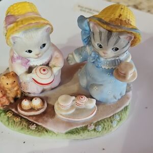 Kitty Cucumber Figurines with Hats